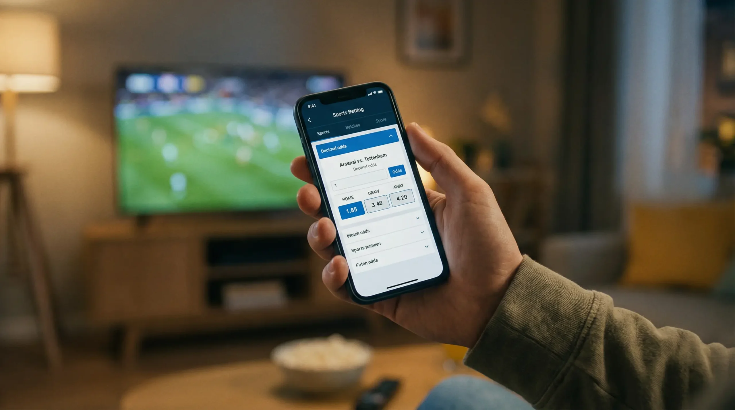 Terminal de apuestas deportivas mostrando cuotas y mercados de un partido de la Ligue 1